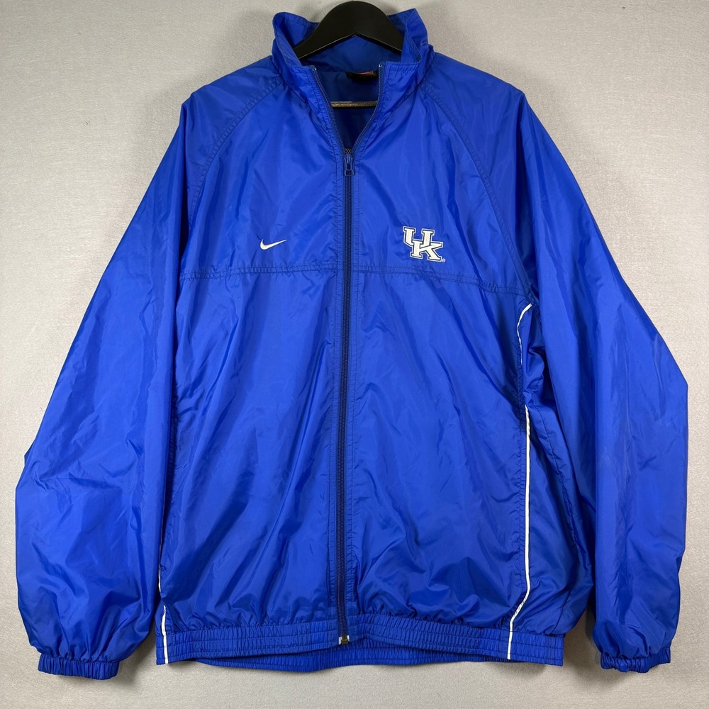 Vintage Kentucky Wildcats‎ Windbreaker Mens L Blue Full Zip Track Jacket NCAA